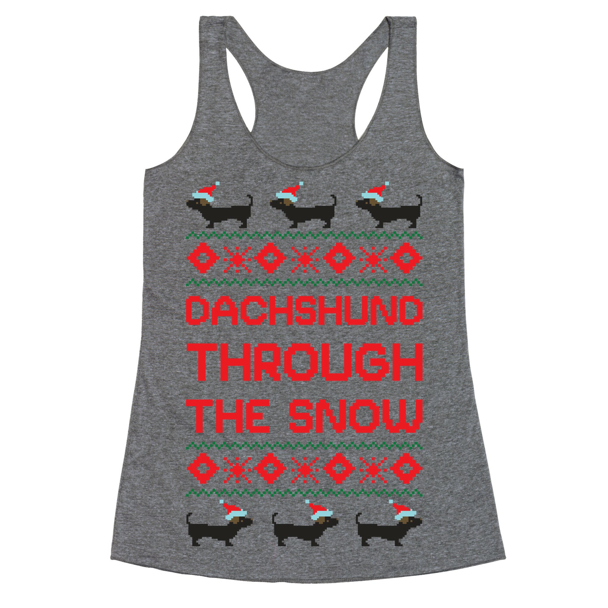 Dachshund Through The Snow Racerback Tank